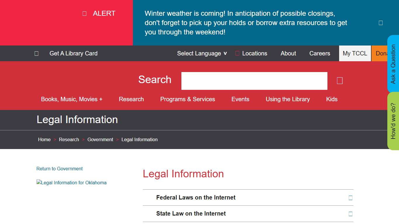 Legal Information Tulsa Library